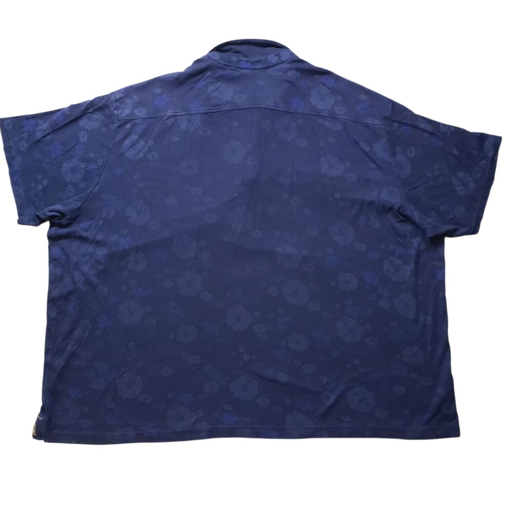 Tommy Bahama Polo Shirt Mens 3XB Big & Tall Blue Floral Tropical Pima Cotton - Picture 7 of 8